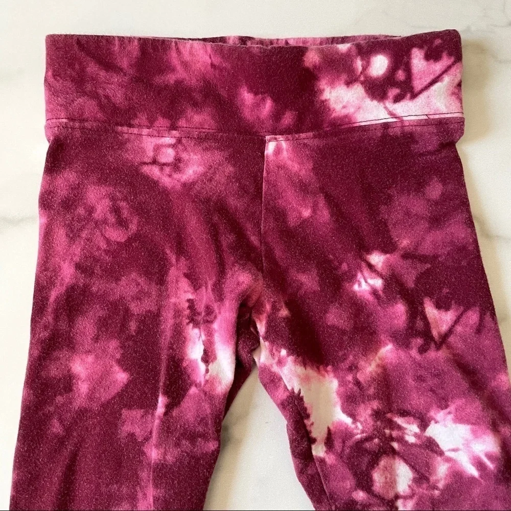 Justice Maroon Tie Dye Leggings- 6/7